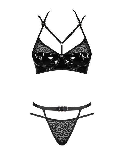 Еротичний комплект під латекс зі стрепами Obsessive Bagirela 2-pcs set 10090 фото