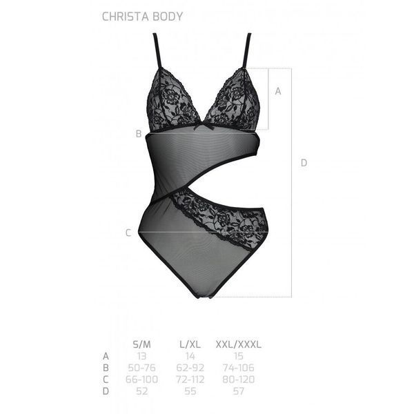 Боді з ажурним ліфом Passion CHRISTA BODY 00058 фото