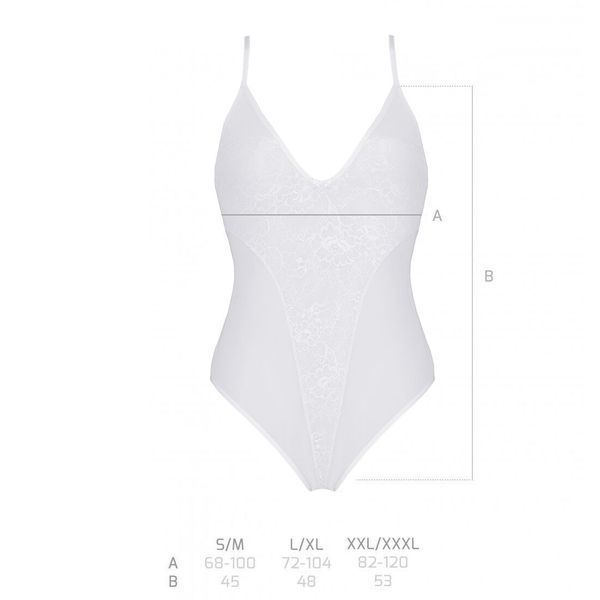 Боді з ажурним декором та відкритим кроком Passion URSULA BODY 00062 фото