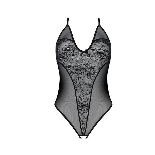 Боді з ажурним декором та відкритим кроком Passion URSULA BODY 00062 фото