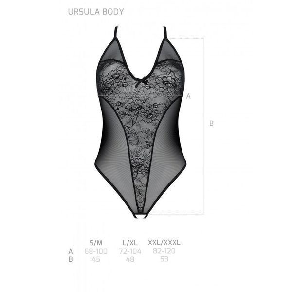 Боді з ажурним декором та відкритим кроком Passion URSULA BODY 00062 фото