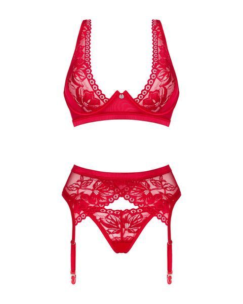 Комплект білизни Obsessive Lacelove cupless 3-pcs set 10252 фото