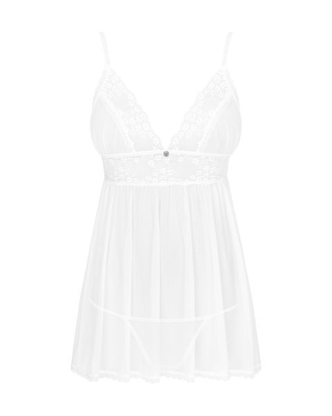 Пеньюар і трусики Obsessive Heavenlly babydoll & thong 10538 фото