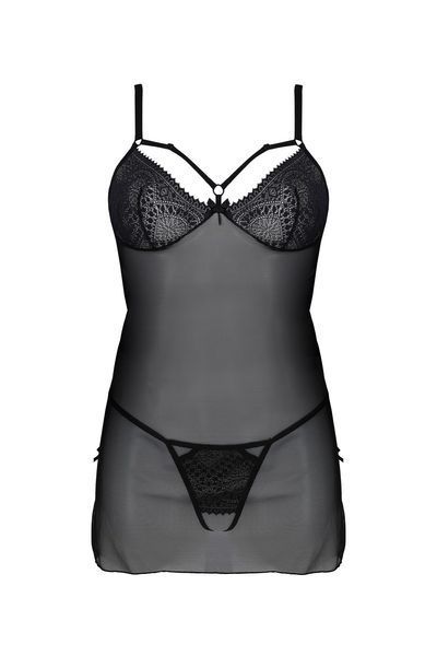 Пеньюар Passion DROSERA CHEMISE black 10674 фото