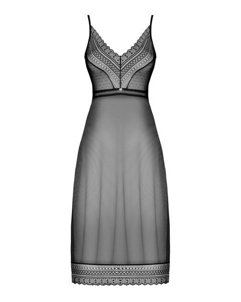 Напівпрозора довга сорочка Obsessive Estiqua chemise 10678 фото