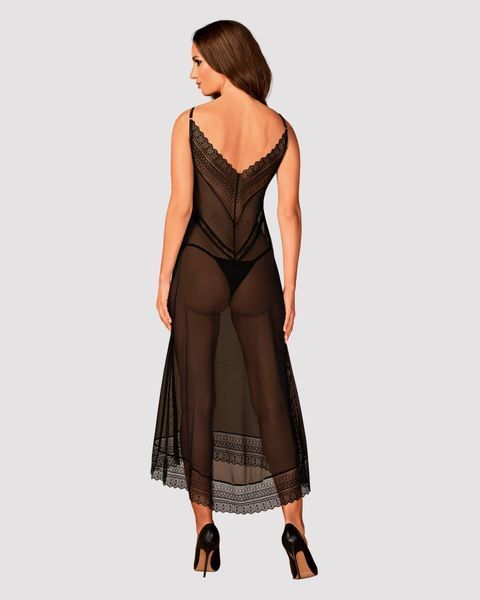 Напівпрозора довга сорочка Obsessive Estiqua chemise 10678 фото