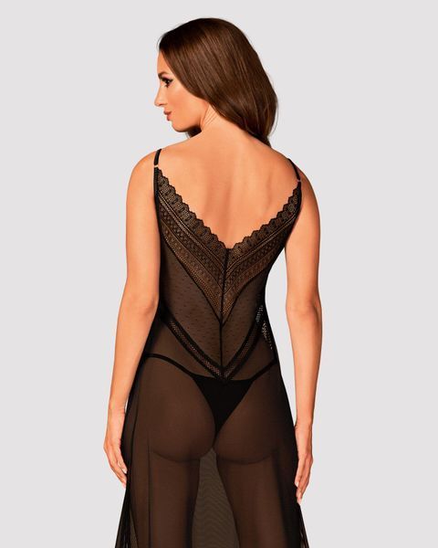 Напівпрозора довга сорочка Obsessive Estiqua chemise 10678 фото