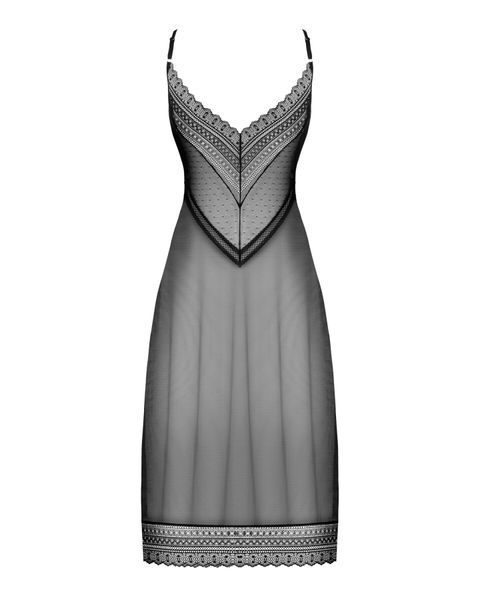 Напівпрозора довга сорочка Obsessive Estiqua chemise 10678 фото