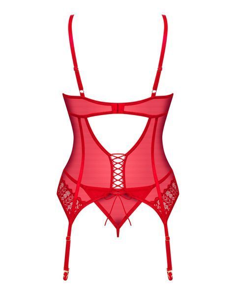 Комплект корсет та стрінги Obsessive Ingridia corset & thong 10908 фото