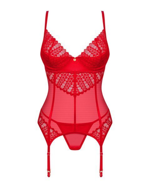 Комплект корсет та стрінги Obsessive Ingridia corset & thong 10908 фото