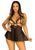 Сорочка бебі-дол з відкритими чашками Leg Avenue Lace and mesh babydoll & panty 10548 фото
