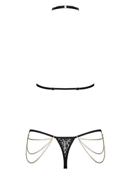 Комплект із ланцюжками Obsessive Pantheria 2-pcs set black 10121 фото