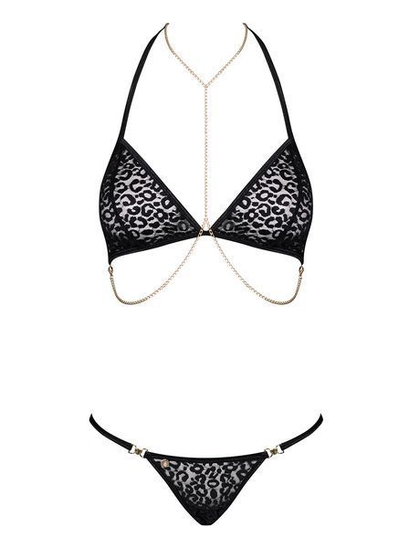 Комплект із ланцюжками Obsessive Pantheria 2-pcs set black 10121 фото
