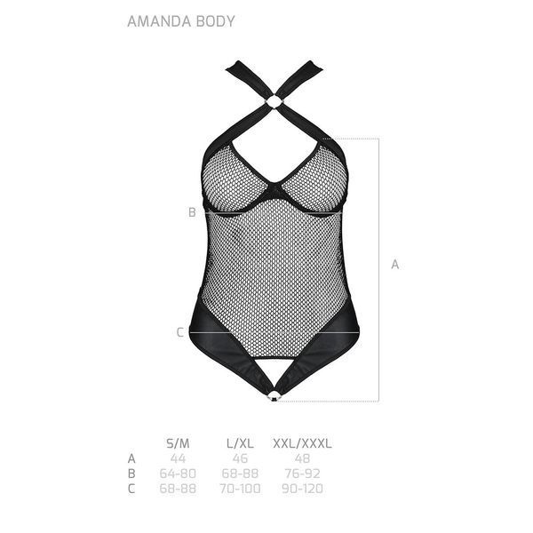 Сітчастий боді з халтером Passion Amanda Body 00016 фото