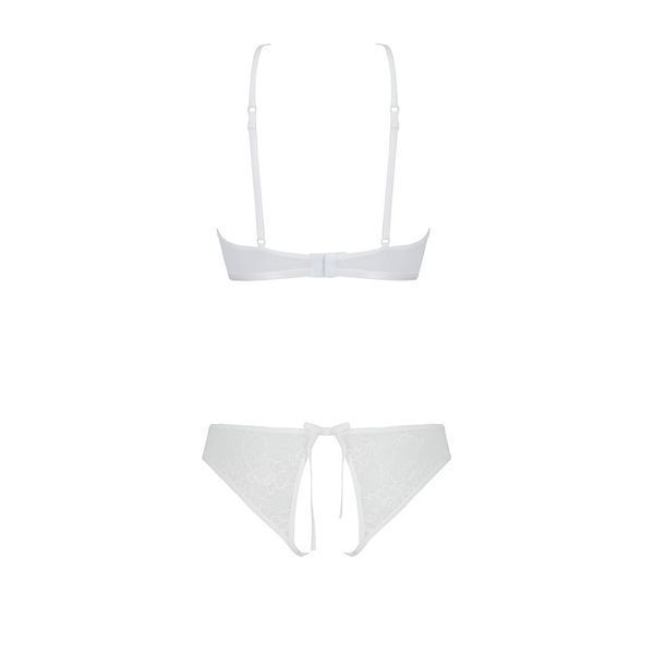 Комплект із бра, трусиків з ажурним декором та відкритим кроком Passion URSULA SET 10191 фото