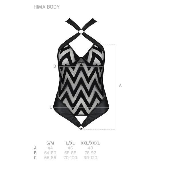 Сітчастий боді з халтером та ритмічним малюнком Passion Hima Body 00024 фото