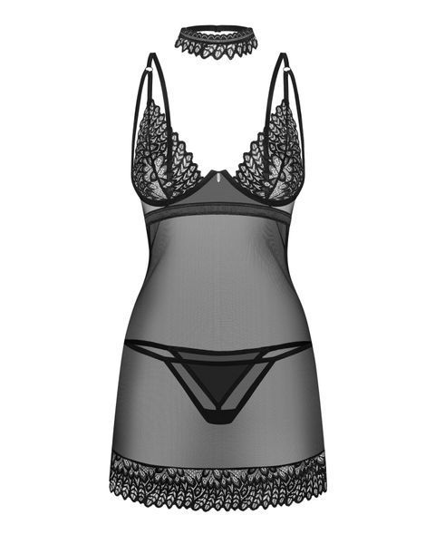 Сорочка Obsessive Donarella chemise & thong 10568 фото