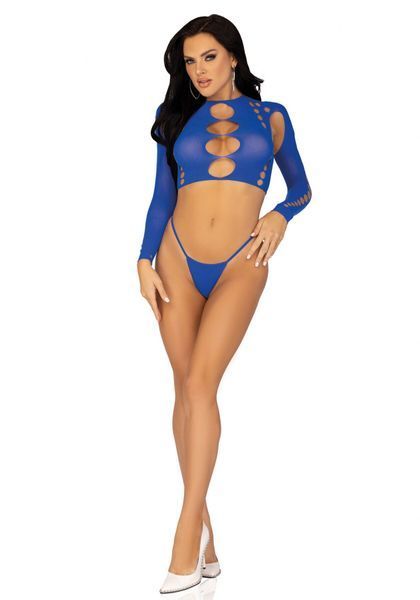 Комплект безшовної білизни Leg Avenue Long sleeve crop top & string 10080 фото