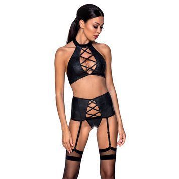 Комплект з еко-шкіри імітація шнурівки Passion NANCY SET 10362 фото