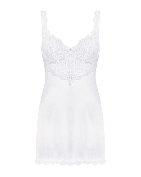 Сорочка Obsessive Amor Blanco underwire chemise & thong 10639 фото