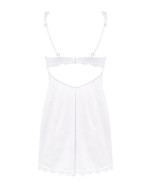 Сорочка Obsessive Amor Blanco underwire chemise & thong 10639 фото