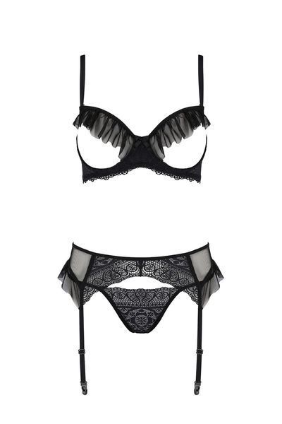 Комплект Passion KERRIA SET WITH OPEN BRA black 10432 фото