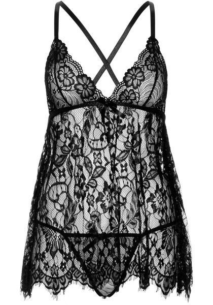 Сорочка бебі-дол Leg Avenue Floral lace babydoll & string 10505 фото
