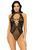 Leg Avenue Net and lace halter bodysuit OS Black 00116 фото