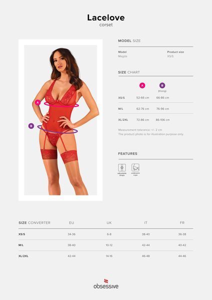 Прозорий корсет Obsessive Lacelove corset 10873 фото