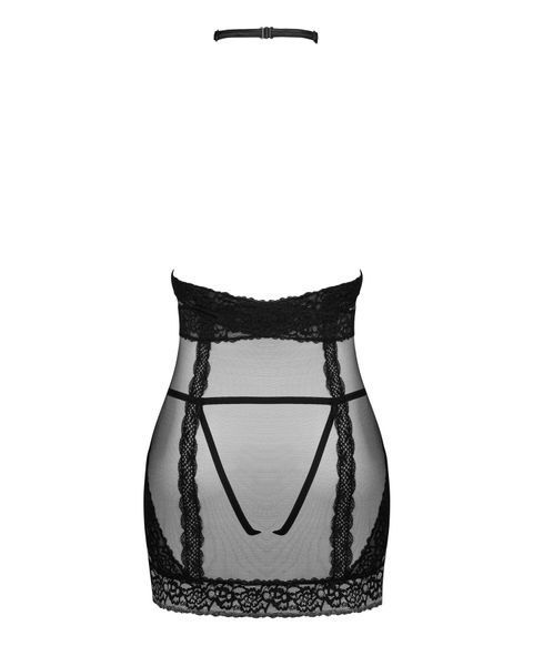 Напівпрозора сорочка з відкритими грудьми Obsessive Lacrisia chemise 10508 фото