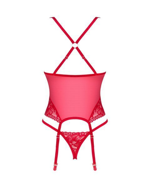 Прозорий корсет Obsessive Lacelove corset 10873 фото