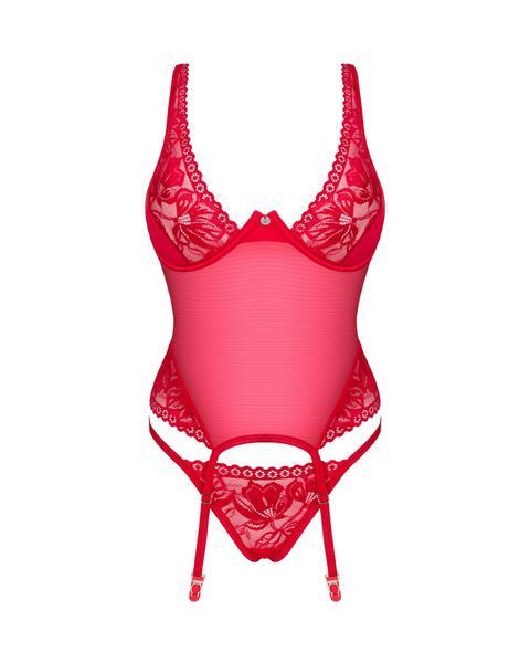 Прозорий корсет Obsessive Lacelove corset 10873 фото