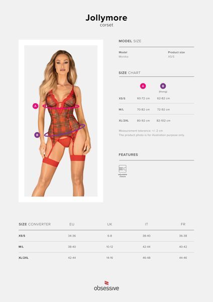 Корсет Obsessive Jollymore corset 10885 фото
