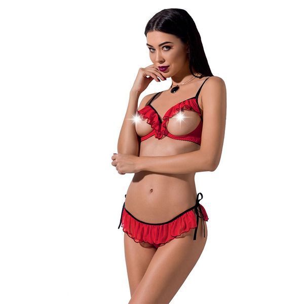 Комплект білизни Passion Exclusive CHERRY SET OpenBra 10218 фото