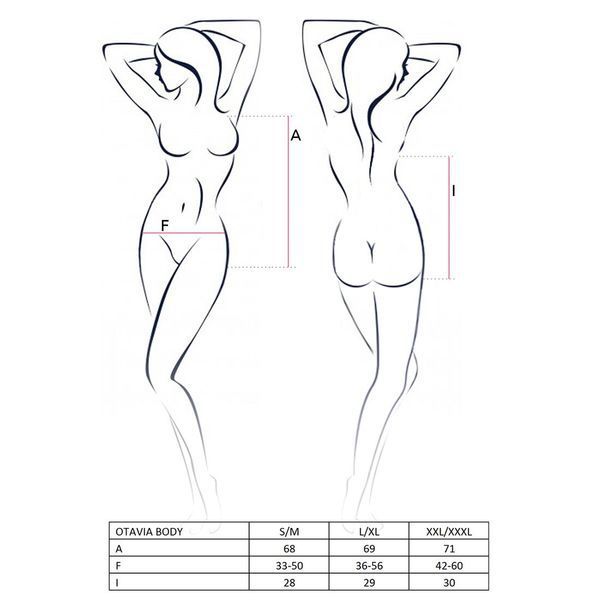 Боді монокіні з глибоким декольте Passion OTAVIA BODY 00053 фото